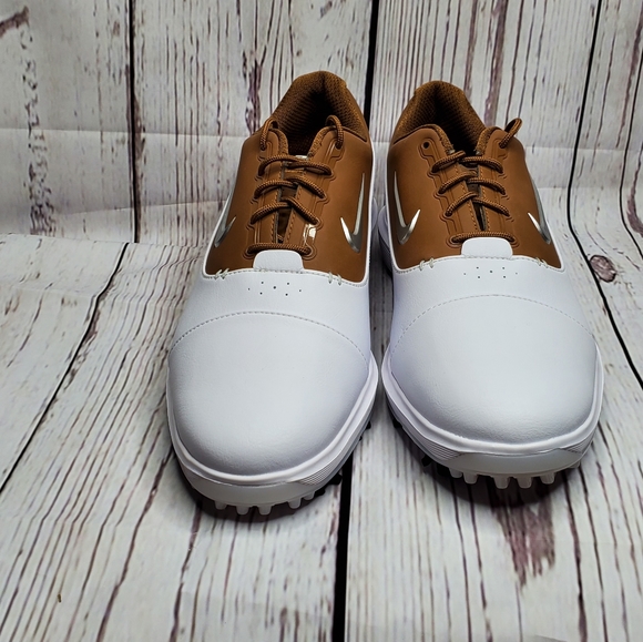 Nike Golf Air Zoom Victory Pro White /Brown Shoes - Picture 2 of 7